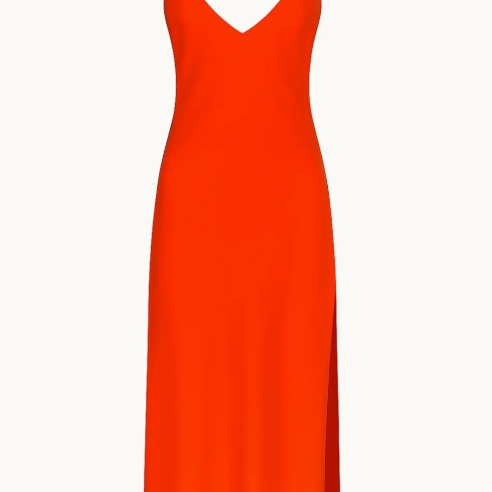 Vibrant Orange Midi Dress - Picture 3 of 5